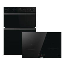 Hisense Hi6 HIPKD6CB80IND Built In Electric Double Oven and Induction Hob Pack - Black - A/A Rated