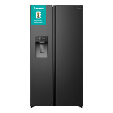 Hisense American Fridge Freezer - Black Stainless Steel - E Rated