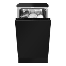 CDA Integrated Slimline Dishwasher - Black Control Panel with Fixed Kit - E Rated