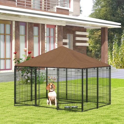 PawHut Parque para Perro Marrón 211 x 141 x 151 cm 1