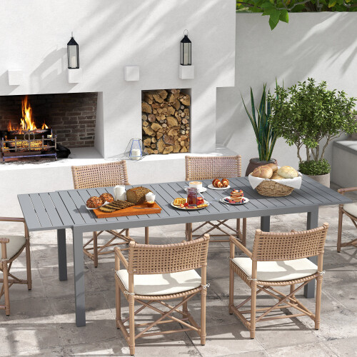 Outsunny Mesa de Jardín Gris 240 x 94 x 73 cm 1