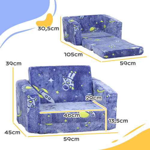 Sillón Infantil Azul 59 x 105 x 30.5 cm 2