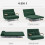 Homcom Sofá Cama Doble Verde 102 x 73 x 81 cm 4