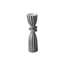 Black & White Striped Twist Candlestick Resin Ornament Dining Table Decoration Irregular Candle Container Holder Stand-A