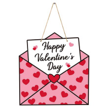 Valentine's Day Envelope Wooden Door Sign, Happy Valentines Day Sign Farmhouse Decor Valentines Day Front Door Decor