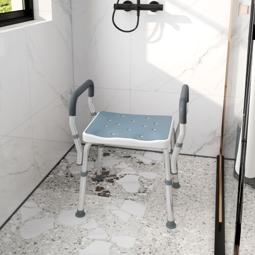 Homcom Taburete de Ducha Bicolor 52 x 45 x 69 cm 1