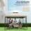 Outsunny Techo de Repuesto Beige 300 x 300 cm 6