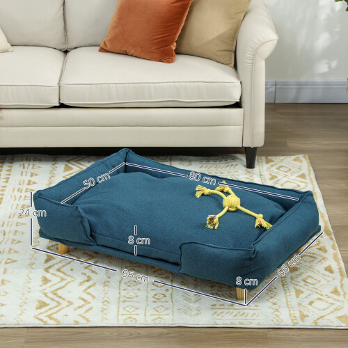 PawHut Sofá para Perro Azul 96 x 66 x 24 cm 2