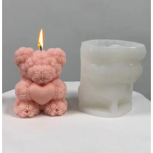 New Bear Shape Molds 3D Bear Hug Love Silicone Candle Mold Diy Cute Bear Pet Candle Making Handmade Soap Plaster Resin Mold Reusable