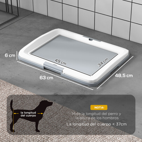 PawHut Inodoro para Perro Gris 63 x 48.5 x 6 cm 2