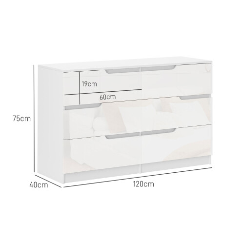 Homcom Cómoda Blanco 120 x 40 x 75 cm 2