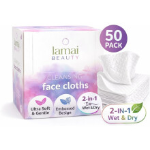 Lamai Beauty 50 Cleansing Face Cloths 2-in-1 Wet & Dry Face Cloth