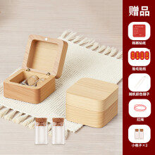 (Wood color [blank-2 bottles] with stickers) Baby Hair & Umbilical Cord Keepsake Box, Teeth Storage Bottle for Newborn One Month & 100 Days Souvenir