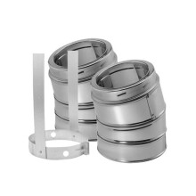 Dura-Vent 9666GAKIT 8'' Class A Chimney Pipe Galvanized 30 Degree Elbow Kit