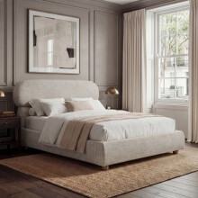 Serilya Upholstered King Size Bed Frame Camel