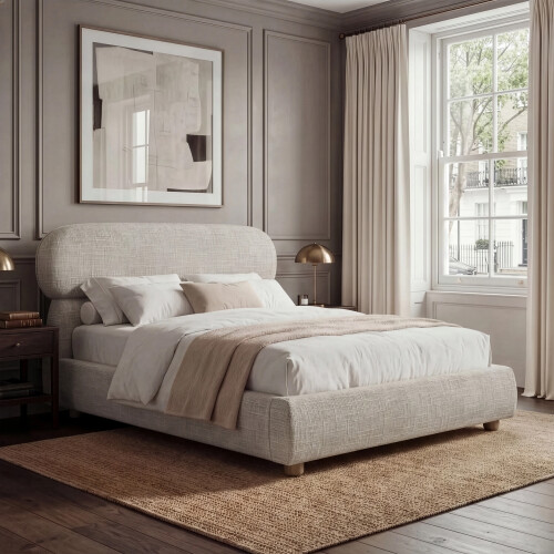 Serilya Upholstered King Size Bed Frame Camel