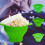 Popcorn Microwave Silicone Foldable Kitchen Easy Tools DIY Popcorn Bucket Bowl Maker with Lid,Light 7
