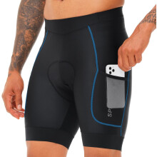 Herren Radhose mit Sitzpolster Atmungsaktiv Rutschfest Schwarz M — radsportbekleidung, shorts mit taschen, fahrradbekleidung, radhose mit polster
