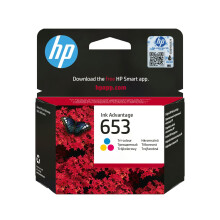 HP 653 kolmivärinen alkuperäinen muste Advantage HP 653 kolmivärinen alkuperäinen mustekasetti