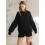 Damen-Strickpullover Grob Strick Dick Warm Winter Modisch Stilvoll Schwarz XL — schwarzer damenpullover, strickpullover xl, dicker winterpullover 5