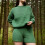 Damen-Pullover Oversize mit Puffärmeln Vintage-Stil Elegant Grün XL — oversize damenpullover, grüner vintage pullover, pullover mit puffärmeln 4