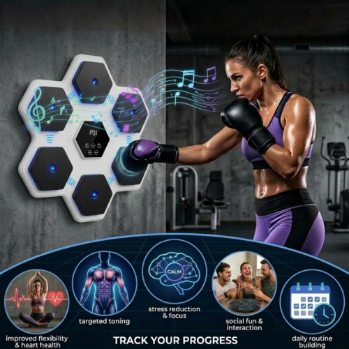 Cible de boxe électronique Bluetooth Machine de boxe musicale LED — équipement boxe, entraînement cardio maison 1