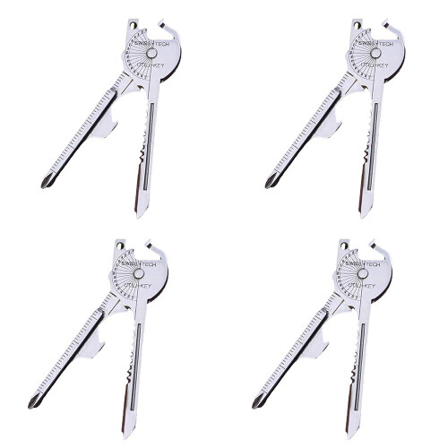4-Pack Multi-Function Keychain Tool: 8-in-1 Folding Mini Knife Key Ring