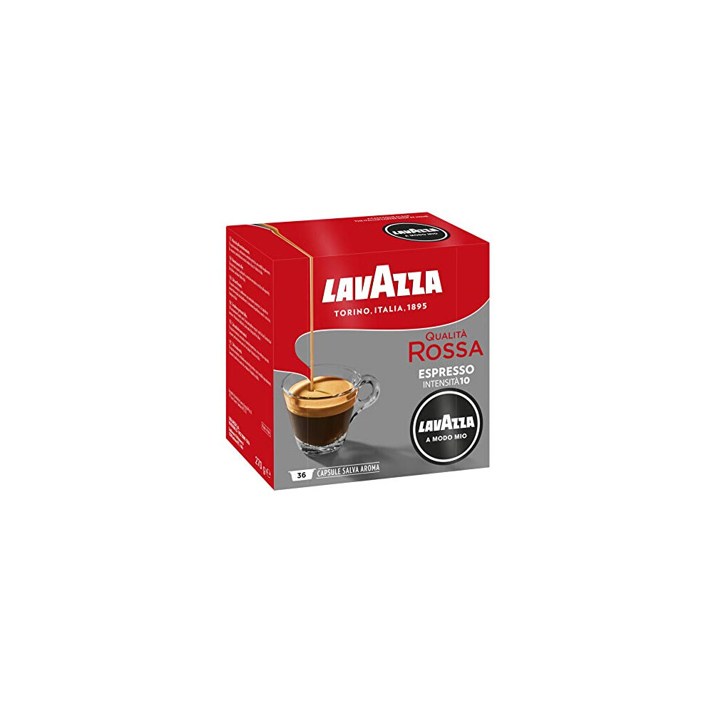 Lavazza A Modo Mio Espresso Qualità Rossa Coffee Capsules, 36-Count, Pack Of 10 (360 Capsules)