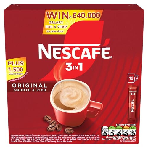 Nescafe NESCAFÉ 3 IN 1's Original (1 Pack 12 Drinks)
