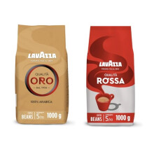 Lavazza, Qualità Rossa & Qualità Oro, Coffee Beans, Intensity 5/10, Medium Roast, 1kg x2