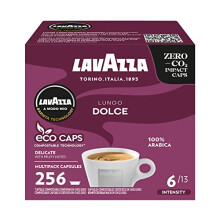 Lavazza A Modo Mio Lungo Dolce, 256 Coffee Capsules, with Aromatic Notes of Dried Fruits, for a Sweet Espresso, 100% Arabica, Intensity 6/13, Medium