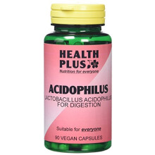 Health Plus Acidophilus Probiotic : Digestive Health Supplement : 90 Gelatin Free Capsules, in planet friendly 99% recycled pot