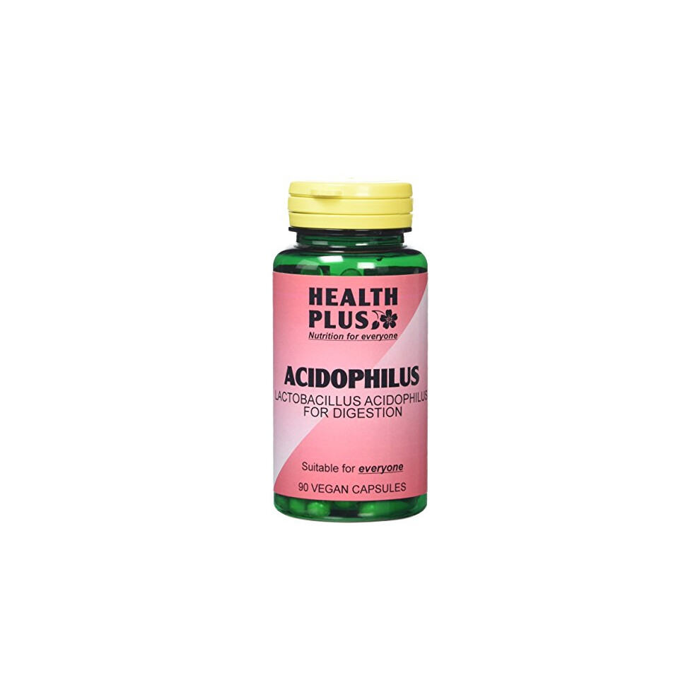 Health Plus Acidophilus Probiotic : Digestive Health Supplement : 90 Gelatin Free Capsules, In Planet Friendly 99% Recycled Pot