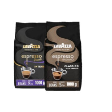 Lavazza, Intenso & Italiano Espresso, Coffee Beans, Ideal for Espresso Coffee Machines, 1kg x2