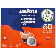 Lavazza Crema e Gusto Forte Cialde 50 Kaffeepads Italienischer Kaffee gerösteten und gemahlenen Kaffee