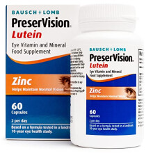 PreserVision Lutein by Bausch + Lomb, Lutein, Zinc, Copper and Vitamin C and E, Eye Vitamin and Mineral Food Supplement, Two Soft Gel Capsules per Day