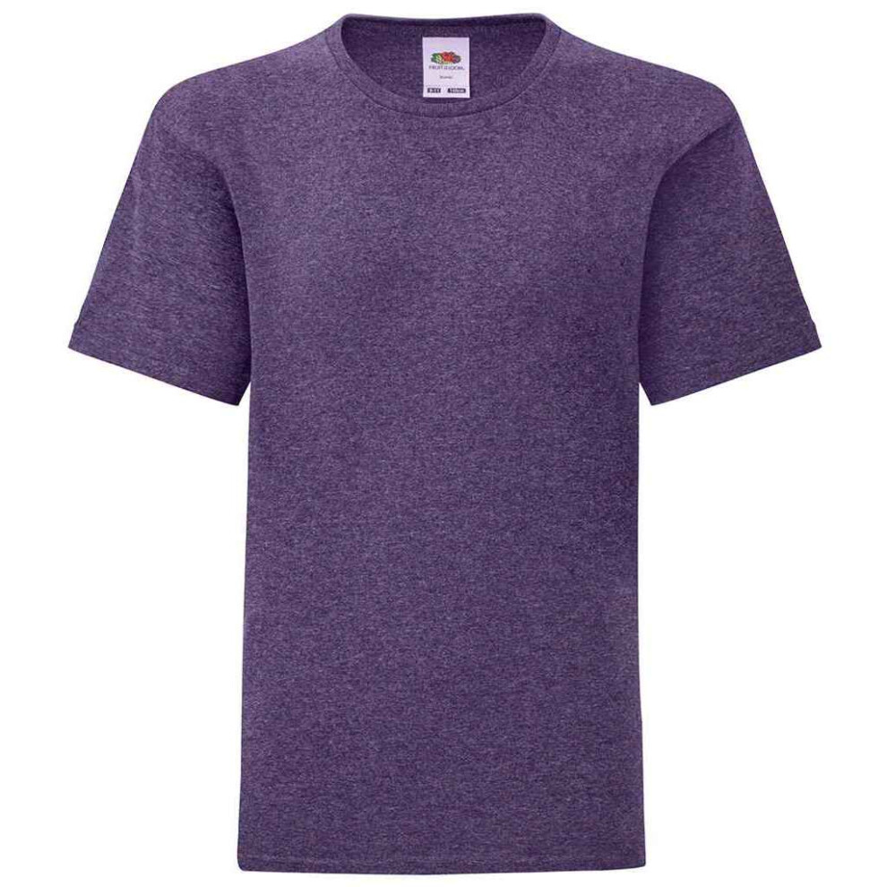 Fruit Of The Loom (7-8 Years, Purple) Childrens/Kids Iconic Heather T-Shirt