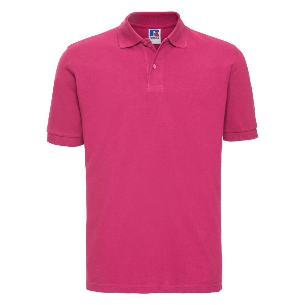 Russell (S, Fuchsia) Mens 100% Cotton Short Sleeve Polo Shirt