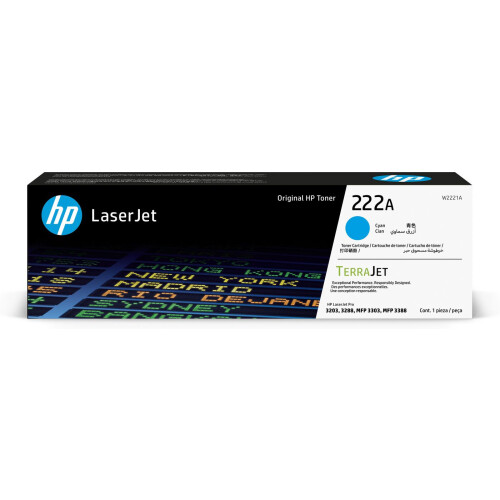 HP Toner - HP - LaserJet 222A - Ciano - Alta qualità - Stampe nitide e precise