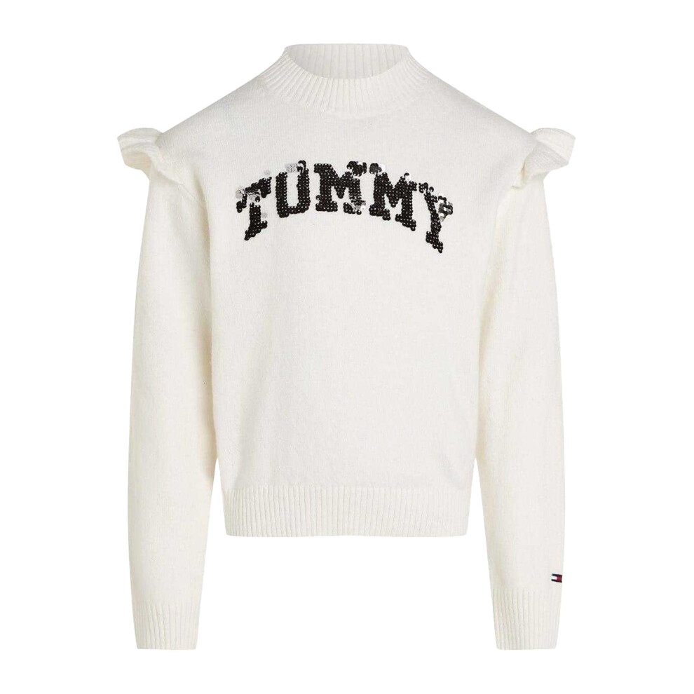 Tommy Hilfiger (14 Years, Ivory) Girls Logo Knitted Jumper