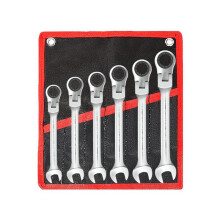 Chrome Vanadium Steel Bidirectional Movable Ratchet Wrench Quick Manual Dual-Purpose Wrench 6pcs[8/11/12/13/14/17]