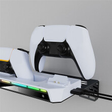 For PS5 Wall Mount Kit with Charging Station, Headset Holder, Wall Charger Stand for PS5/PS5 Slim