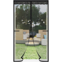 Insektenschutz-Magnetvorhang für Balkon- und Terrassentüren Schwarz 85 x 215 cm — mückenrollo magnetisch tür, mückenrollo für balkon tür