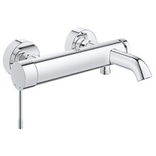 GROHE Essence Wall Mounted Exposed Bath Filler Tap (Metal Lever, 35 mm Ceramic Cartridge, Automatic Bath/Shower Diverter, Protected Against Backflow,