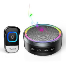 TECKNET Wireless Bluetooth Speaker, Portable Bluetooth Speaker with Stereo Sound for Phone Music Play, Rechargeable Doorbell with RGB Light 400M