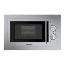 Orbegozo MIG 2033 Built-In Full Stainless Steel Microwave, 20-Litre Capacity, 9 Levels, 800 W Microwave Power and 1,000 W Grill Power, Steel, Grey