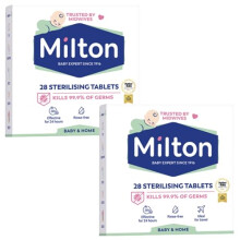 Milton Sterilising Tablets – 2 Pack (56 Tablets Total) | Cold Water Baby Bottle Steriliser | Kills 99.9% of Germs | Fast & Easy | Travel-Friendly |