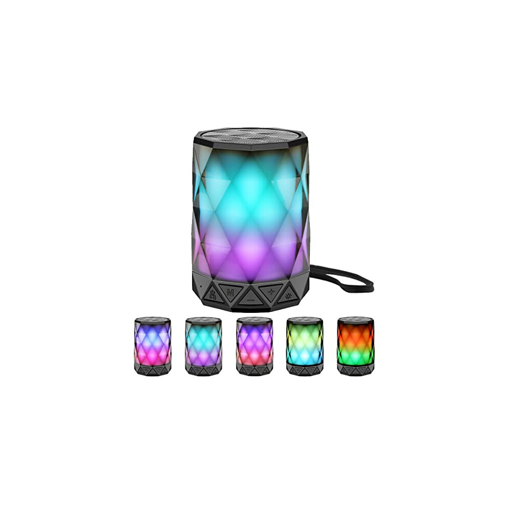 Photos - Speakers LFS Portable Bluetooth Speaker with Lights, Night Light LED Wireless Waterproof Speaker, Multicolor LED Auto-Changing, Micro
