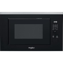 Whirlpool - Built-in microwave WMF250G black, 25 L, 900W, gril turntable 28 cm, 7 power levels