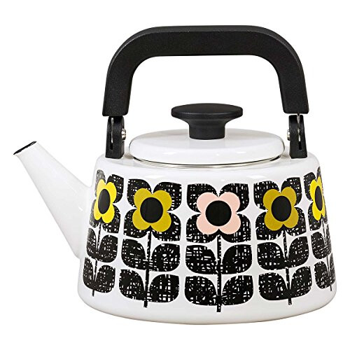 Orla Kiely Scribble Square Flower Enamel Kettle